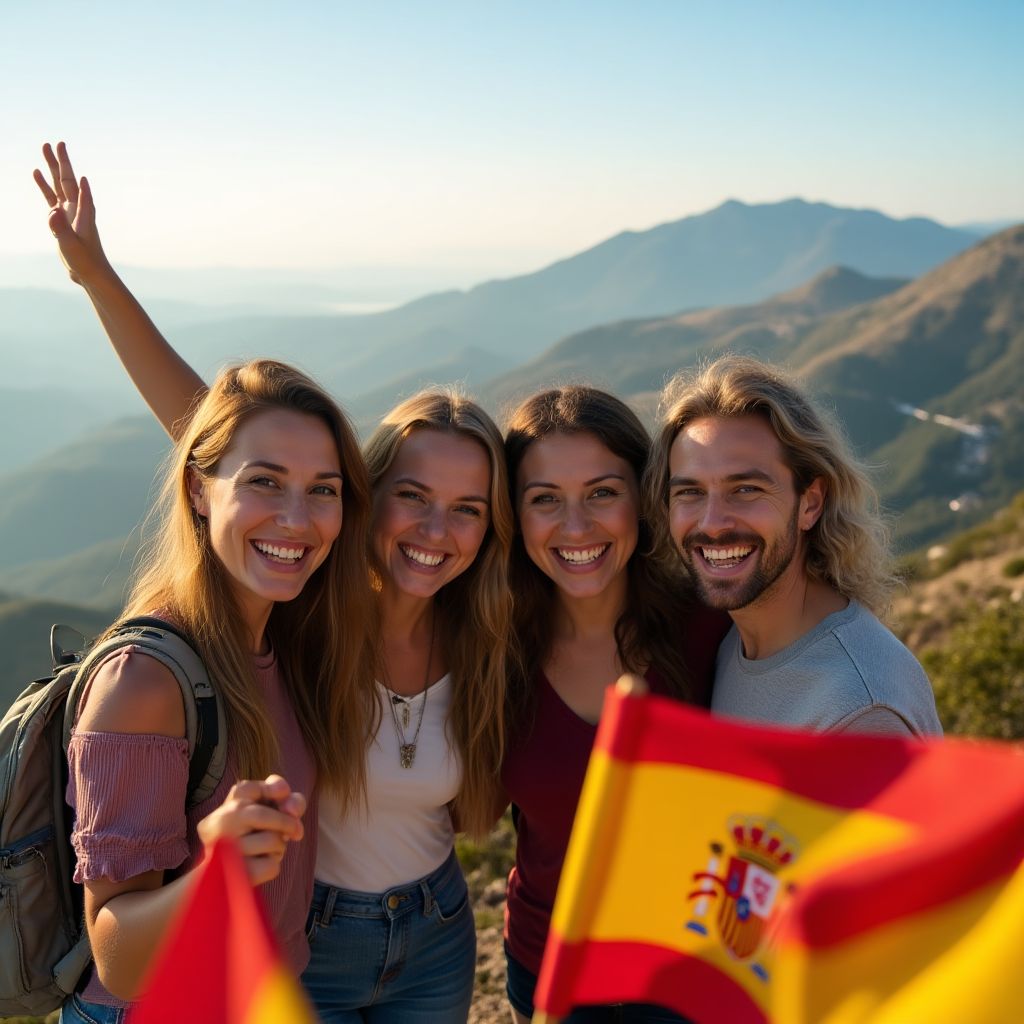 Fundadores de Mountains of Spain en la cima de una montaña